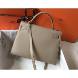 Hermes Grey Epsom Kelly 32cm Sellier Bag TDBS26880