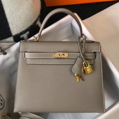 Hermes Gris Asphalt Epsom Kelly 25cm Sellier Bag GHW TDBS26885