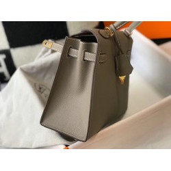 Hermes Gris Asphalt Epsom Kelly 25cm Sellier Bag GHW TDBS26885