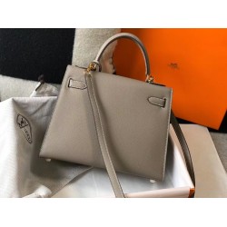 Hermes Gris Asphalt Epsom Kelly 28cm Sellier Bag GHW TDBS26886