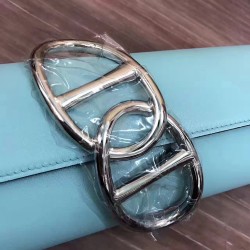 Hermes Handmade Egee Clutch In Atoll Blue Swift Leather TDBS26586