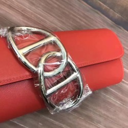 Hermes Handmade Egee Clutch In Red Swift Leather TDBS26592