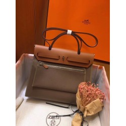 Hermes Herbag Zip 31cm Bag In Brown And Taupe TDBS26735