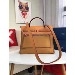 Hermes Herbag Zip PM 31cm Bag In Caramel Canvas TDBS26742