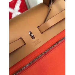 Hermes Herbag Zip PM 31cm Bag In Orange Canvas TDBS26746