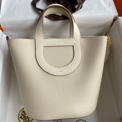 Hermes In The Loop 18 Handmade Bag in Craie Clemence Leather TDBS27470