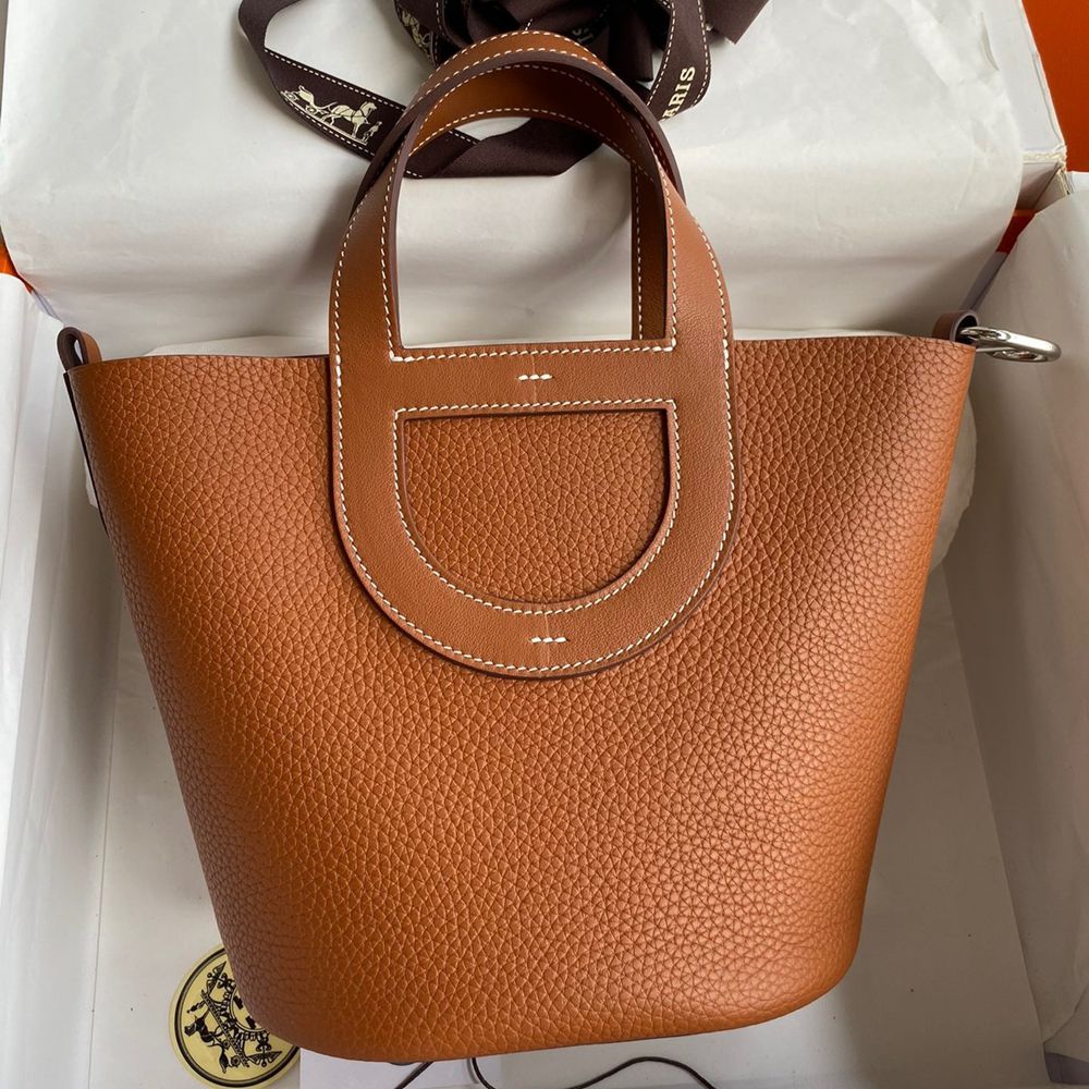 Hermes In The Loop 18 Handmade Bag in Gold Clemence Leather TDBS27471