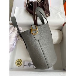 Hermes In The Loop 18 Handmade Bag in Gris Meyer Clemence Leather TDBS27473