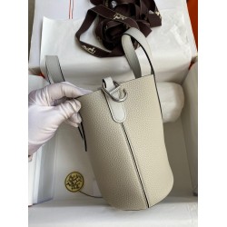 Hermes In The Loop 18 Handmade Bag in Pearl Grey Clemence Leather TDBS27475