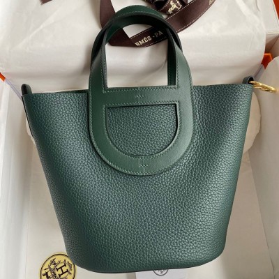 Hermes In The Loop 18 Handmade Bag in Vert Cypres Clemence Leather TDBS27480