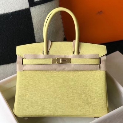 Hermes Jaune Poussin Clemence Birkin 30cm Bag TDBS26259