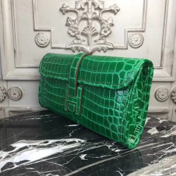 Hermes Jige Elan 29 Clutch In Bambou Crocodile Leather TDBS26594