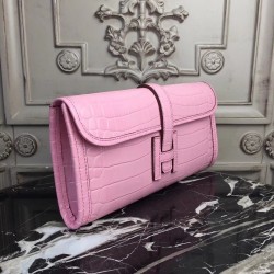 Hermes Jige Elan 29 Clutch In Pink Crocodile Leather TDBS26602