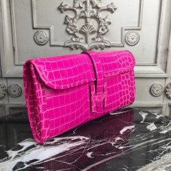 Hermes Jige Elan 29 Clutch In Rose Red Crocodile Leather TDBS26604