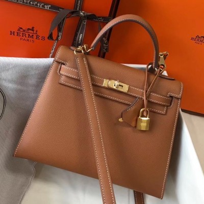 Hermes Kelly 25cm Sellier Bag In Gold Epsom Leather TDBS26906