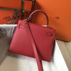 Hermes Kelly 25cm Sellier Bag In Red Epsom Leather TDBS26909