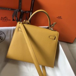 Hermes Kelly 25cm Sellier Bag In Yellow Epsom Leather TDBS26913