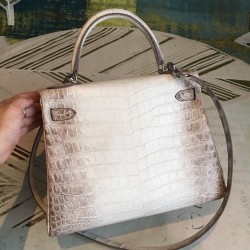 Hermes Kelly 28cm Niloticus Crocodile Himalaya TDBS26925