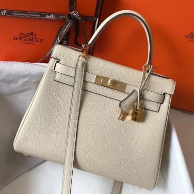 Hermes Kelly 28cm Retourne Bag In Beton Clemence Leather TDBS26927