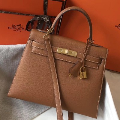 Hermes Kelly 28cm Sellier Bag In Brown Epsom Leather TDBS26932