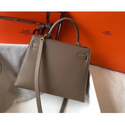 Hermes Kelly 28cm Sellier Bag In Taupe Epsom Leather TDBS26936