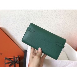 Hermes Kelly Classic Long Wallet In Malachite Epsom Leather TDBS27761