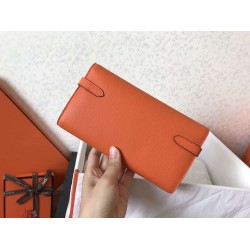 Hermes Kelly Classic Long Wallet In Orange Epsom Leather TDBS27763