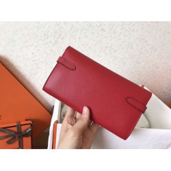 Hermes Kelly Classic Long Wallet In Red Epsom Leather TDBS27765