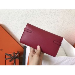 Hermes Kelly Classic Long Wallet In Ruby Epsom Leather TDBS27766