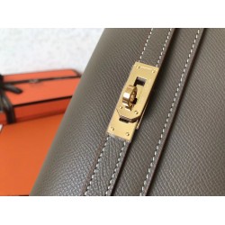 Hermes Kelly Classic Long Wallet In Taupe Epsom Leather TDBS27767