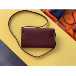 Hermes Kelly Classique To Go Wallet In Bordeaux Epsom Calfskin TDBS27772