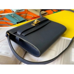 Hermes Kelly Classique To Go Wallet In Dark Blue Epsom Calfskin TDBS27774