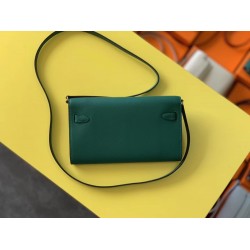 Hermes Kelly Classique To Go Wallet In Malachite Epsom Calfskin TDBS27777