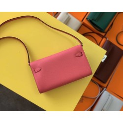 Hermes Kelly Classique To Go Wallet In Rose Lipstick Epsom Calfskin TDBS27781