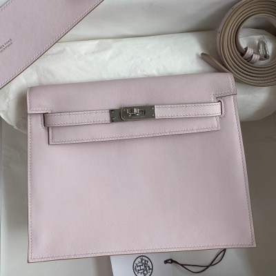 Hermes Kelly Danse II Bag In Mauve Pale Evercolor Calfskin TDBS26951