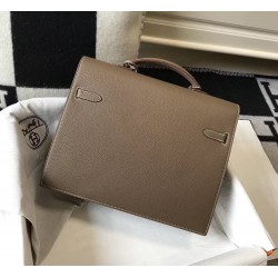 Hermes Kelly Depeche 34 Briefcase In Taupe Calfskin TDBS26957