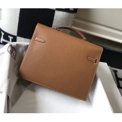 Hermes Kelly Depeche 38 Briefcase In Brown Calfskin TDBS26959