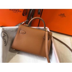 Hermes Kelly Mini II Bag In Gold Epsom Leather TDBS26970