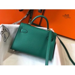 Hermes Kelly Mini II Bag In Malachite Epsom Leather TDBS26977