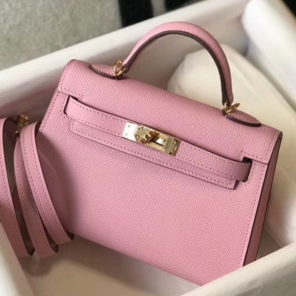 Hermes Kelly Mini II Bag In Mauve Sylvestre Epsom Leather TDBS26978