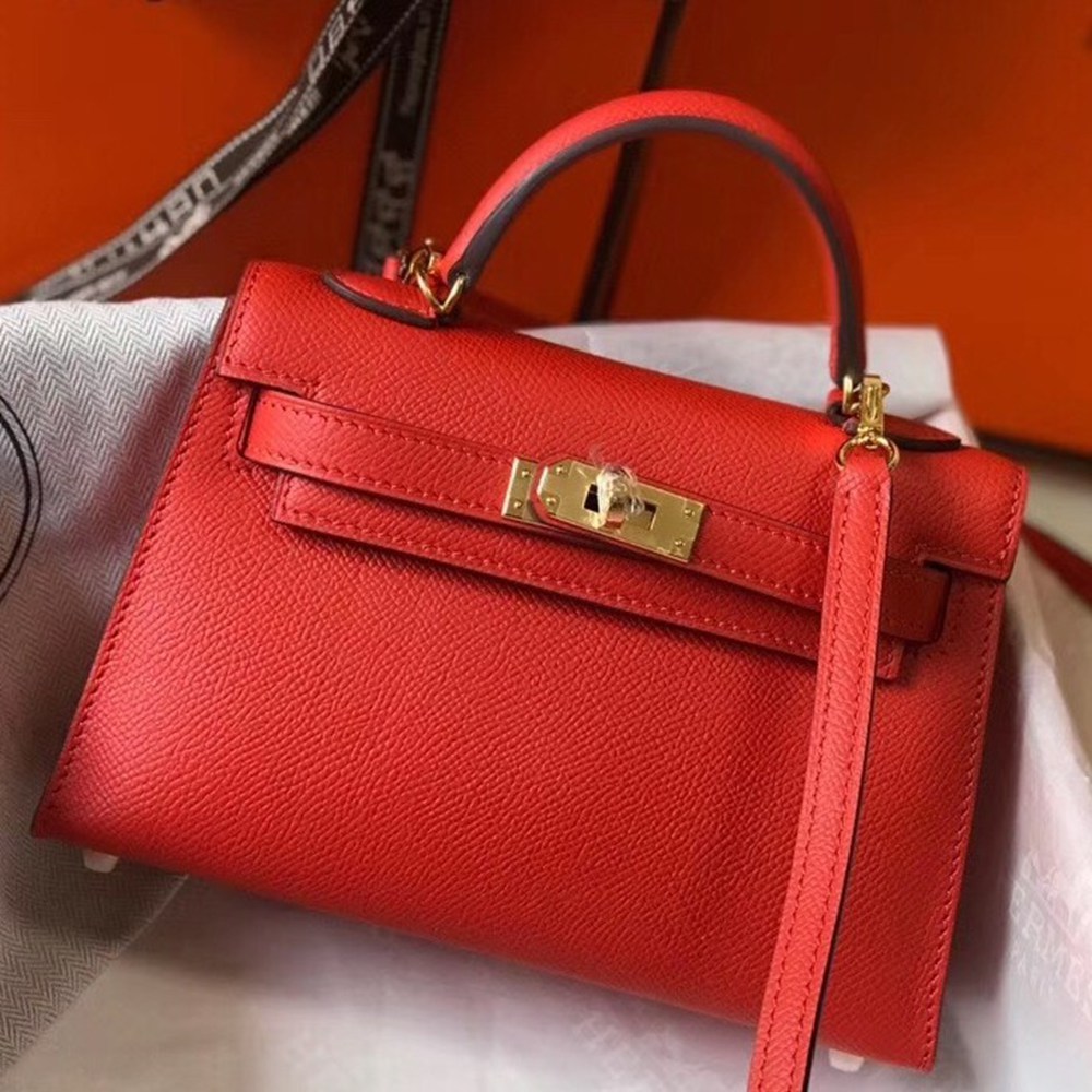 Hermes Kelly Mini II Bag In Rouge Casaque Epsom Leather TDBS26984