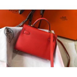 Hermes Kelly Mini II Bag In Rouge Casaque Epsom Leather TDBS26984