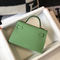 Hermes Kelly Mini II Bag In Vert Criquet Epsom Leather TDBS26990