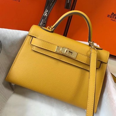 Hermes Kelly Mini II Bag In Yellow Epsom Leather TDBS26994