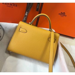 Hermes Kelly Mini II Bag In Yellow Epsom Leather TDBS26994