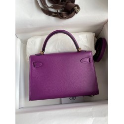 Hermes Kelly Mini II Sellier Handmade Bag In Anemone Epsom Calfskin TDBS26996