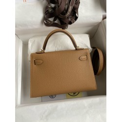 Hermes Kelly Mini II Sellier Handmade Bag In Chai Epsom Calfskin  TDBS27013