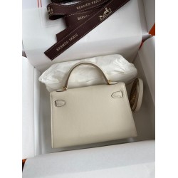 Hermes Kelly Mini II Sellier Handmade Bag In Craie Swift Calfskin TDBS27016