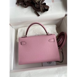 Hermes Kelly Mini II Sellier Handmade Bag In Mauve Sylvestre Epsom Calfskin TDBS27032