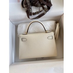 Hermes Kelly Mini II Sellier Handmade Bag In Nata Epsom Calfskin TDBS27035